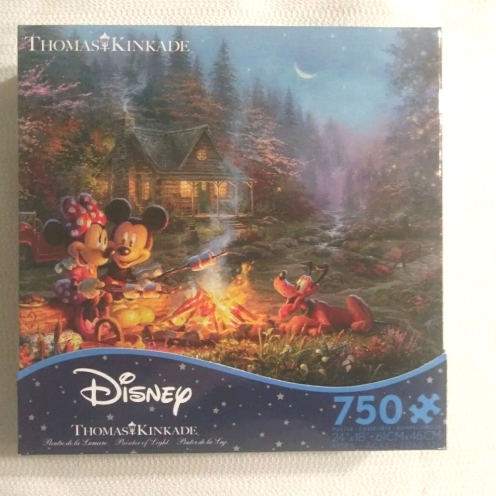New! Disney Thomas Kinkade Minnie & Mickey.